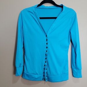 Vibrant Blue Button-Up Cardigan Size Medium